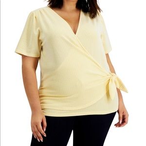 NWT Michael Kors Seersucker Tie-Side Top